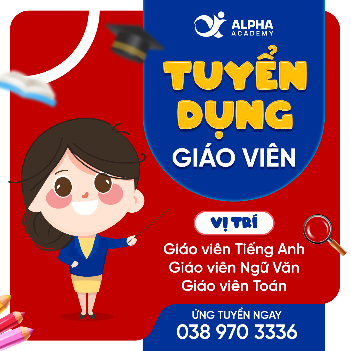 GIÁO VIÊN FULL TIME – PART TIME MÔN TIẾNG ANH, TOÁN, NGỮ VĂN