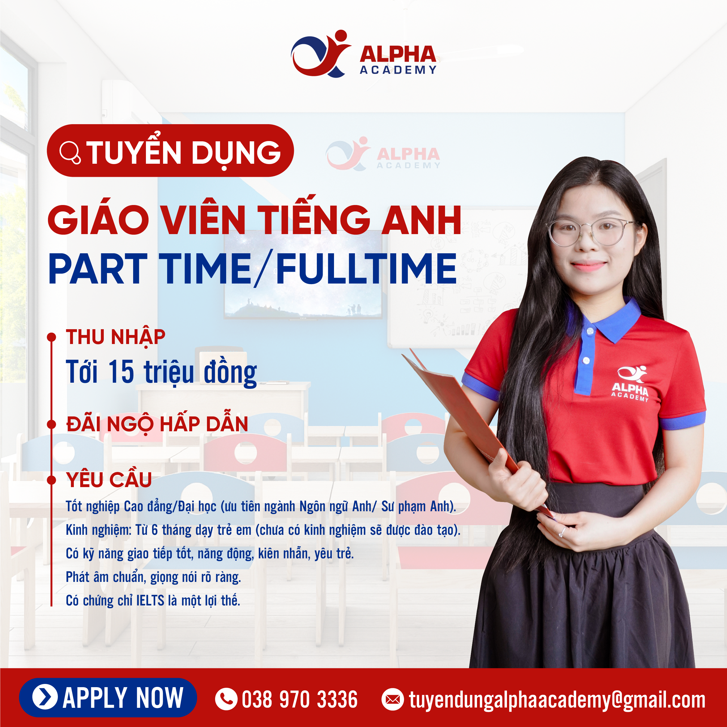 ALPHA ACADEMY TUYỂN DỤNG GIÁO VIÊN TIẾNG ANH